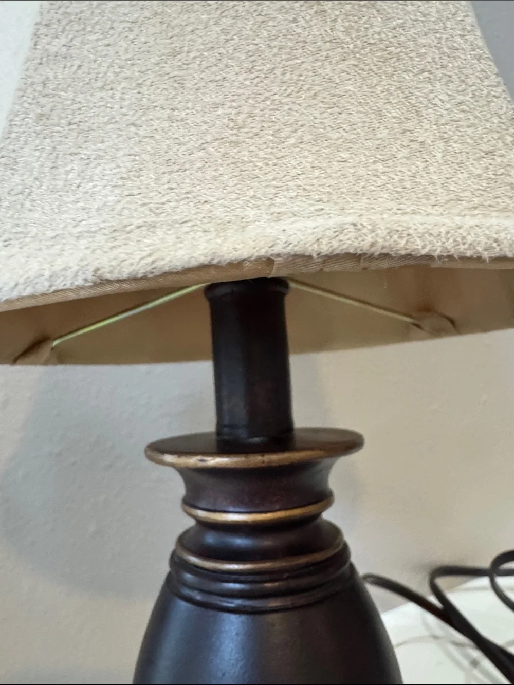 Classic Cream Table Lamp with Dark Base